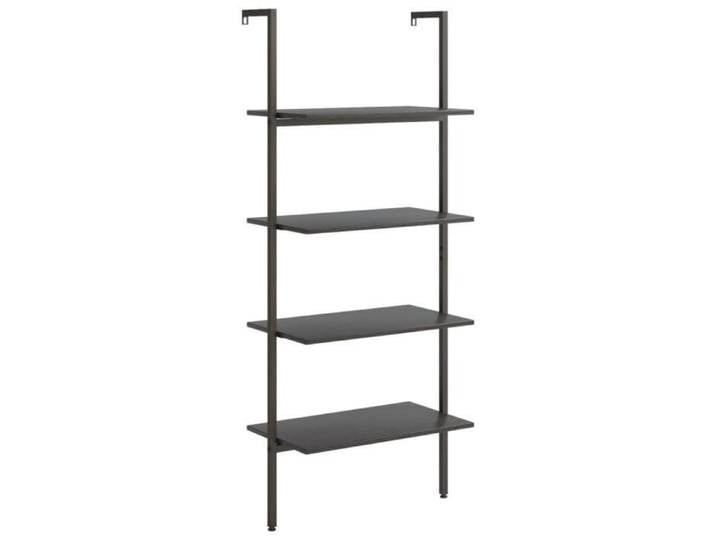 GKK Bibliothèque-Étagère inclinée à 4 niveaux - Contemporain - Noir - 64x35x152 5 cm A6384