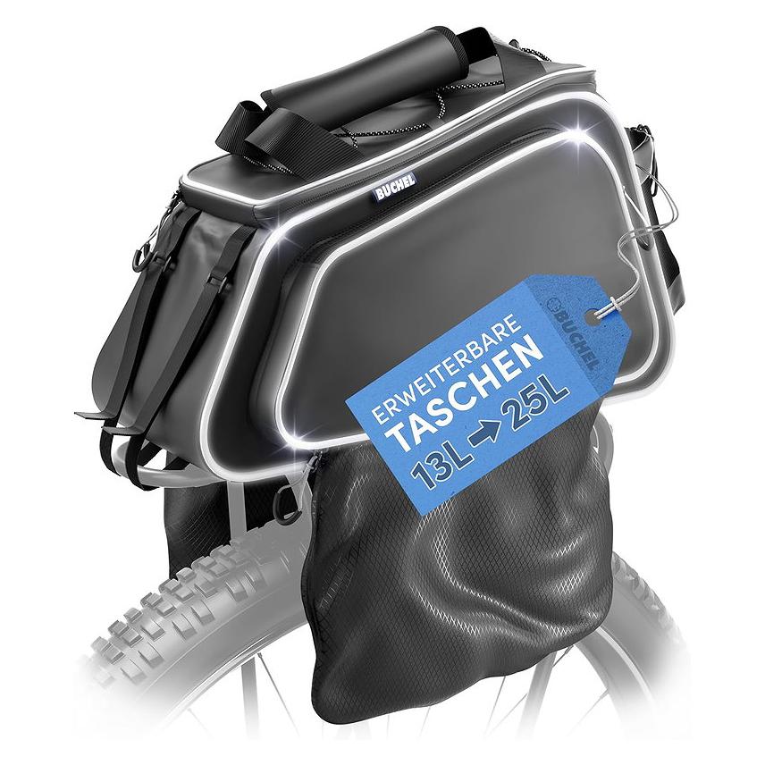 Büchel Gepäckträgertasche GTU25 schwarz (25 l, Gepäckträgertasche) (81518201)