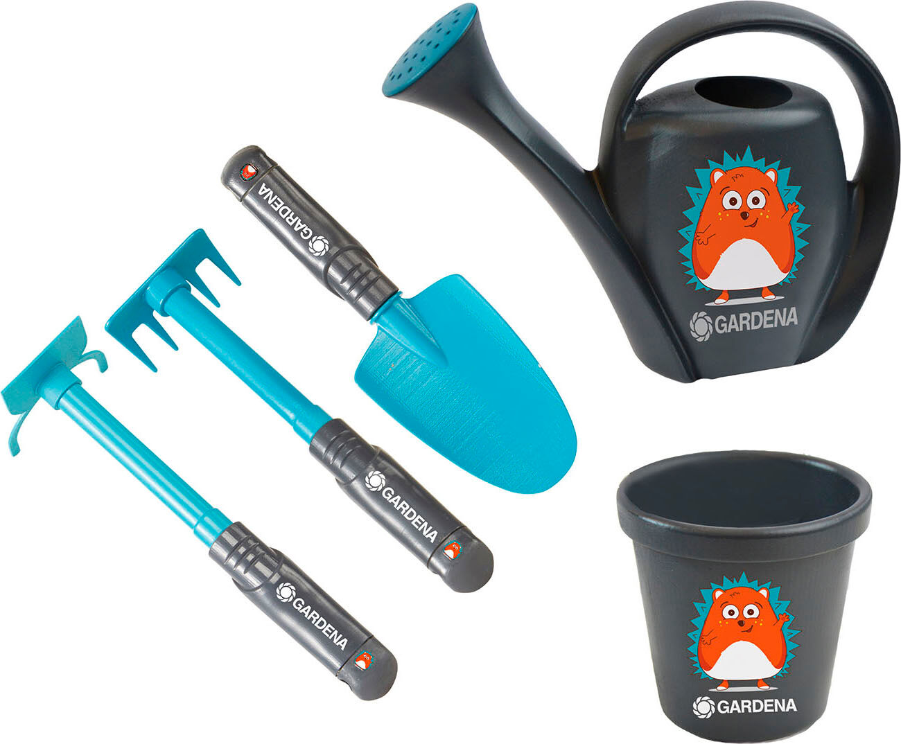 Kinder-Gartenset HAPPY PEOPLE "GARDENA Starter Set Igel", grau, Spielwerkzeug, Kinder, Kinder-Gartenset