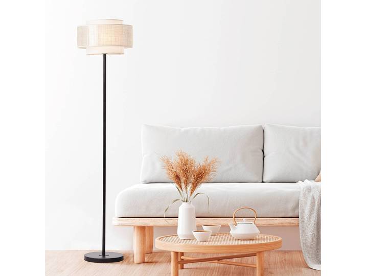 Lampadaire Odar Ø 36cm Marron Tissu mélangé/Lin E27