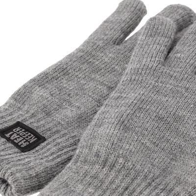 Strickhandschuhe HEATKEEPER, Herren, Gr. XXL, grau (melange grau), Kunstfaser, Handschuhe, Thermohandschuhe mit elastischem Bündchen