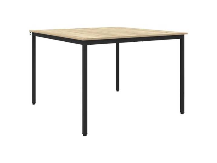 Esstisch, rechteckig, 110 x 110 x 75 cm, aus Holz Schwarzer Metallrahmen, quadratische Metallbeine, glatte Oberfläche, minimalistischer Look, einfache Reinigung