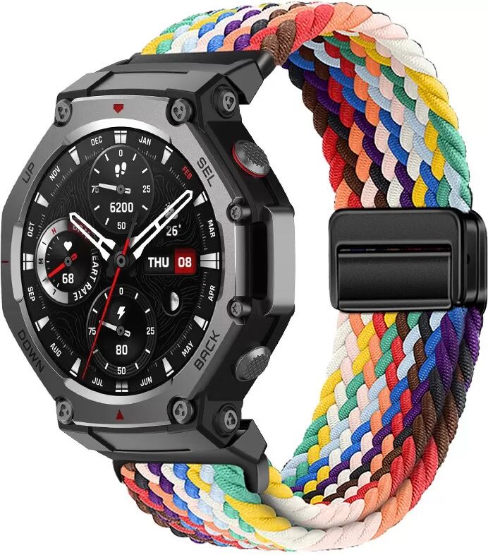 INF Elastisches geflochtenes Magnetarmband kompatibel mit Amazfit T-Rex 2 - Nylon Uhrenarmband Mehrfarbig 2
