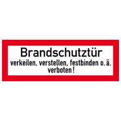 SafetyMarking 11.2550 Hinweisschild Brandschutztür verkeilen, verstellen, festbinden oder ähnliches verboten Aluminium (B x H) 297 mm x 105 mm 1 St.