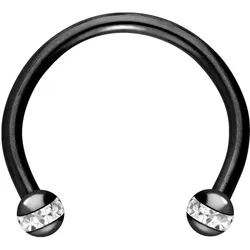 Chirurgenstahl Hufeisenring EPOXY-RING-KUGELN