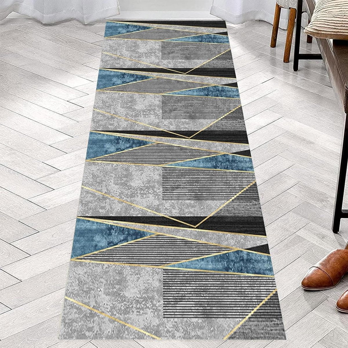 Karpet Runner Antislip Vloermat Grijs 80 x 400 cm