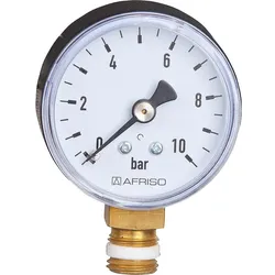 Rohrfeder-Manometer für Heizung/Sanitär Industrie - Radial, Afriso, Ø50mm, DN8 (1/4''), 0-10bar