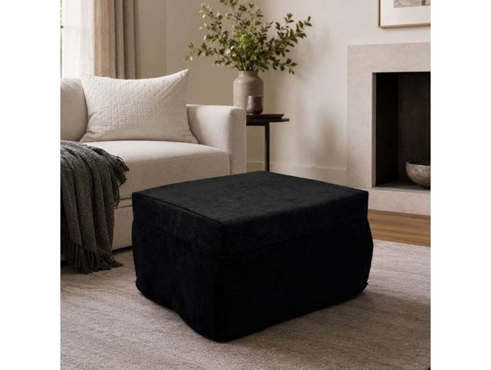 Pouf Arno Talamo Italia en tissu noir 78x78x45h cm