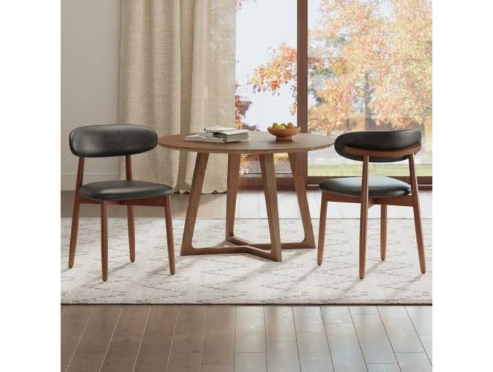 COLAMY Esszimmerstuhle 2er Set, Stühle Esszimmer, Küchenstühle Hochdichter Schaumstoff, Atmungsaktives PU-Leder, Gepolsterte Sitzfläche, Sitzstuhl für Küche Wohnzimmer Haushalt & Café, Schwarz