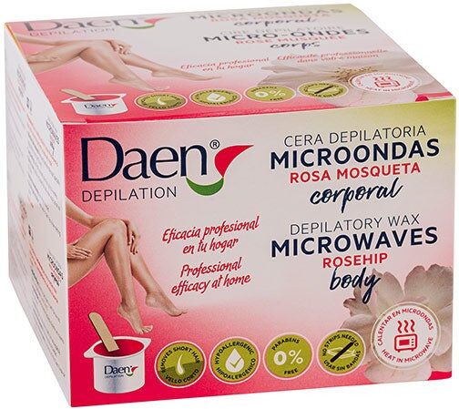DAEN Cera Depilatoria Microondas Rosa Mosqueta