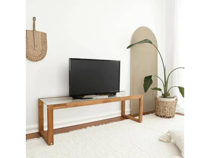 Dmora TV-Schrank Astrea 130x40x40 cm Braun mit Regal