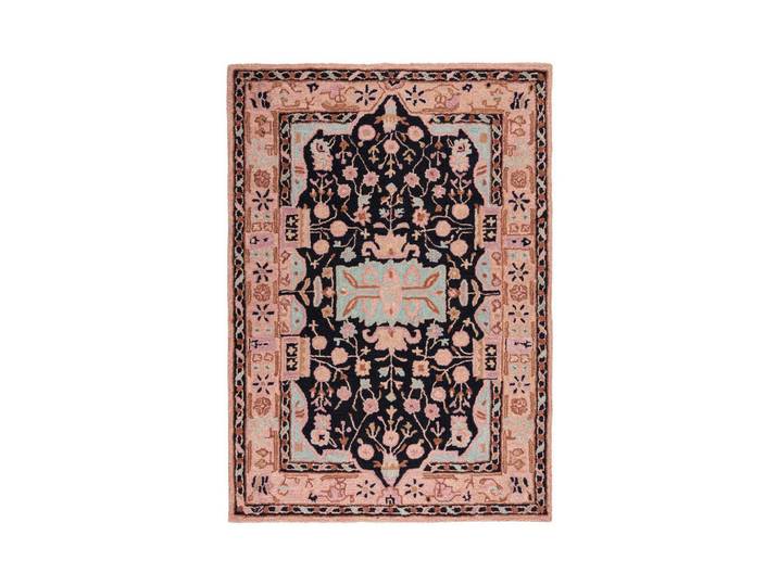 Flair Rugs Webteppich Blossom Traditional, Rosa, Schwarz, Retro, rechteckig, 120x170 cm, Reach, AZO-frei, Handmade in India, für Fußbodenheizung geeignet, Fasern thermofixiert (heatset), Teppiche und Böden, Teppiche, Moderne Teppiche