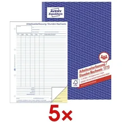 Avery Zweckform AKTION: 5x Formularbuch »Stundennachweis«, 21x29.7 cm