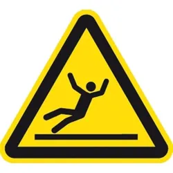 Aufkleber Warnung vor Rutschgefahr nach ISO 7010, Folie, 100 mm SL