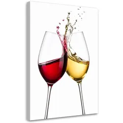 LEINWANDBILD Weißer und roter Wein 80x120cm