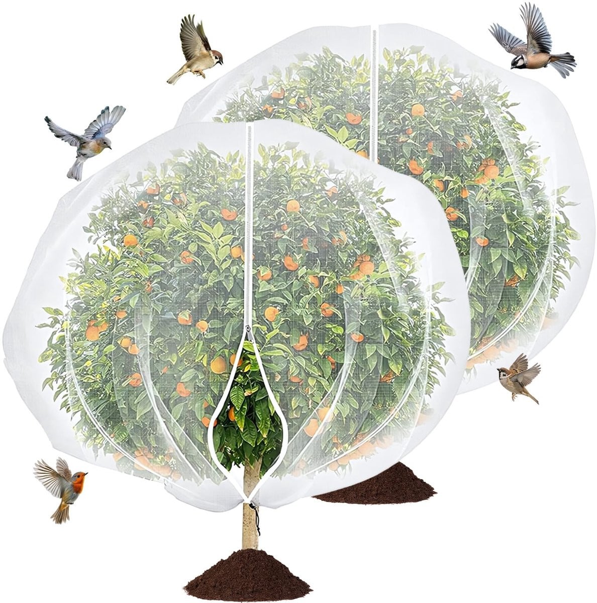 Omgoods Grote Tuinnet voor Fruitbomen met Rits