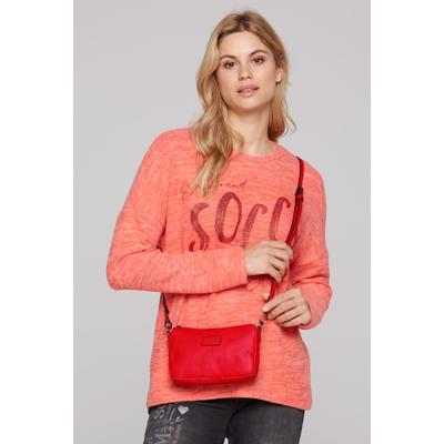 Umhängetasche SOCCX, Damen, Gr. B/H/T: 20cm x 13cm x 4cm, rot (clear rot), Polyurethan (PU), unifarben, Taschen Umhängetasche, mit abnehmbarem Schulterriemen