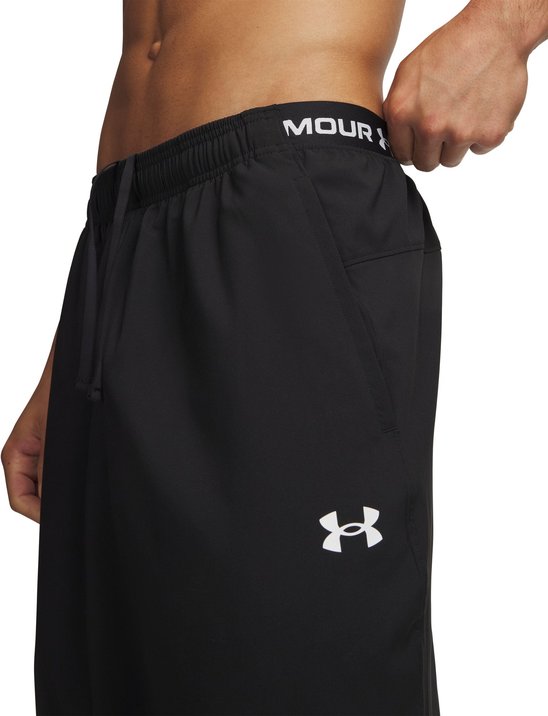 Laufhose UNDER ARMOUR "Vanish Training Pant", Herren, Gr. XL, N-Gr, schwarz (ultimate schwarz,, weiß), Obermaterial: 100% Polyester, Hosen Laufhose, schnell trocknend, atmungsaktiv, enger Schnitt ultimate schwarz,, weiß XL, N-Gr