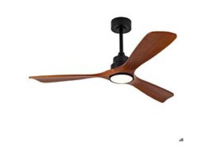 Plafonnier ventilateur 52 Pouces LED 6 Vitesses Moteur DC Réversible Bois Noyer Foncé Noir