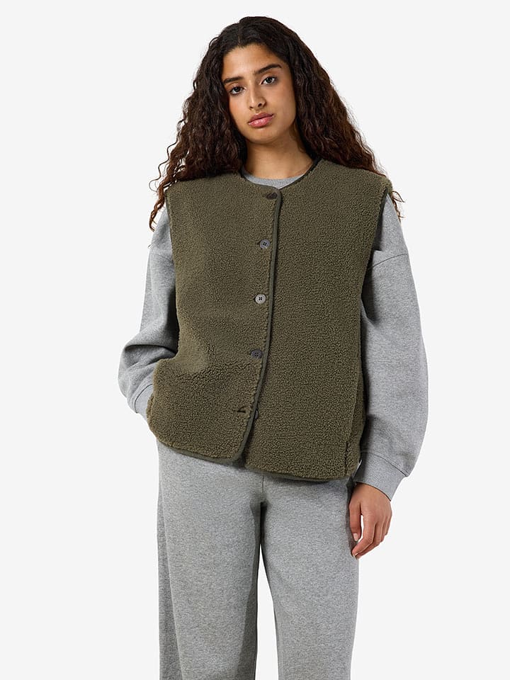 Noisy may Teddyweste in Khaki - M