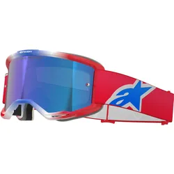 Alpinestars, Herren, Sportbrille, Goggle Vision 5 Corp Red/Wht (Rot Weiss Blau Klar, Rot Weiss Blau Spiegeln Blau), Rot