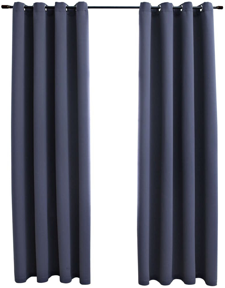 Ebern Designs Korkmaz Blackout Curtain Anthracite Width 140 x Drop 225cm