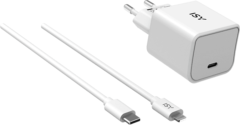 REACONDICIONADO Seminuevo Muy bueno Cargador móvil - ISY IWC 2501, Lightning-USB C, 20W, 1m, Blanco