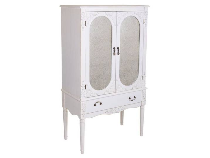 Armoire en bois blanc 80x42x140h Blanc Rectangle