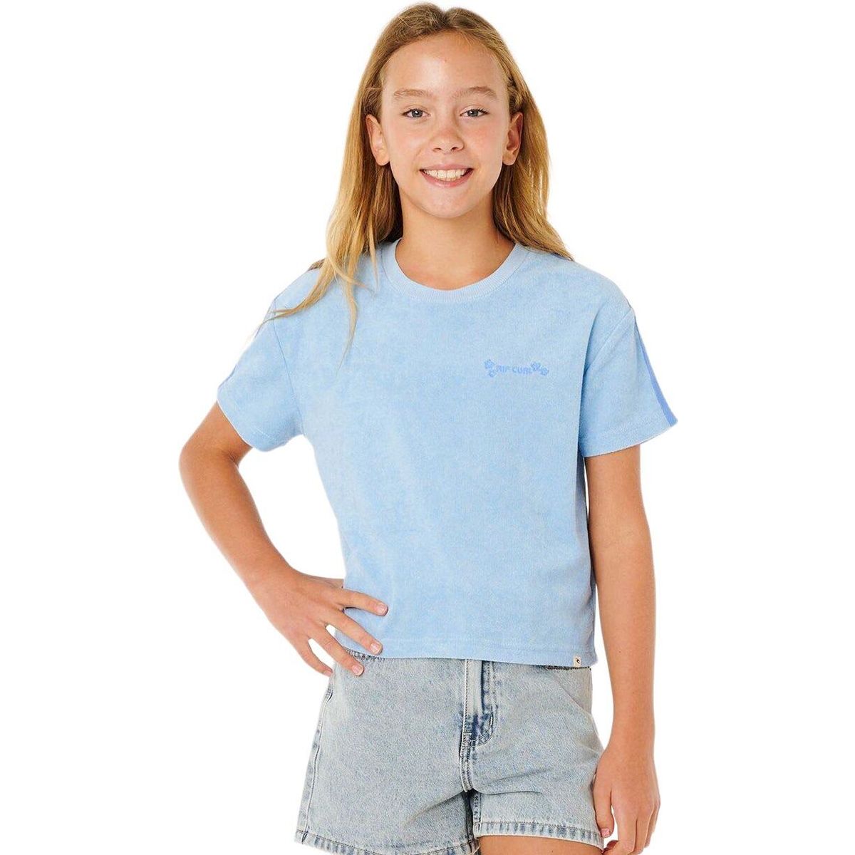 RipCurl Sunshine Squad Terry Tee- Girl light blue (1080) 10 06CGTE-1080-10