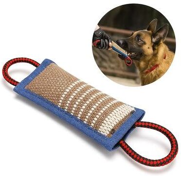 Uplifted Finds Dog Tug Toy Jute Bite Pillow With Two Handles For Training And Play Dog Tug Toy Jute Bite Pillow With Two Handles For Training And Play