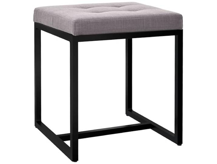 CLP Sitzhocker Barci I Moderner Hocker Hochwertiger Polsterhocker mit schwarz pulverbeschichteten Eisengestell Farbe grau Material Stoff