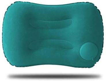 Uplifted Finds Portable Inflatable Camping Pillow Ultra Soft Flocking Travel Pillow For Neck & Lumbar Support black