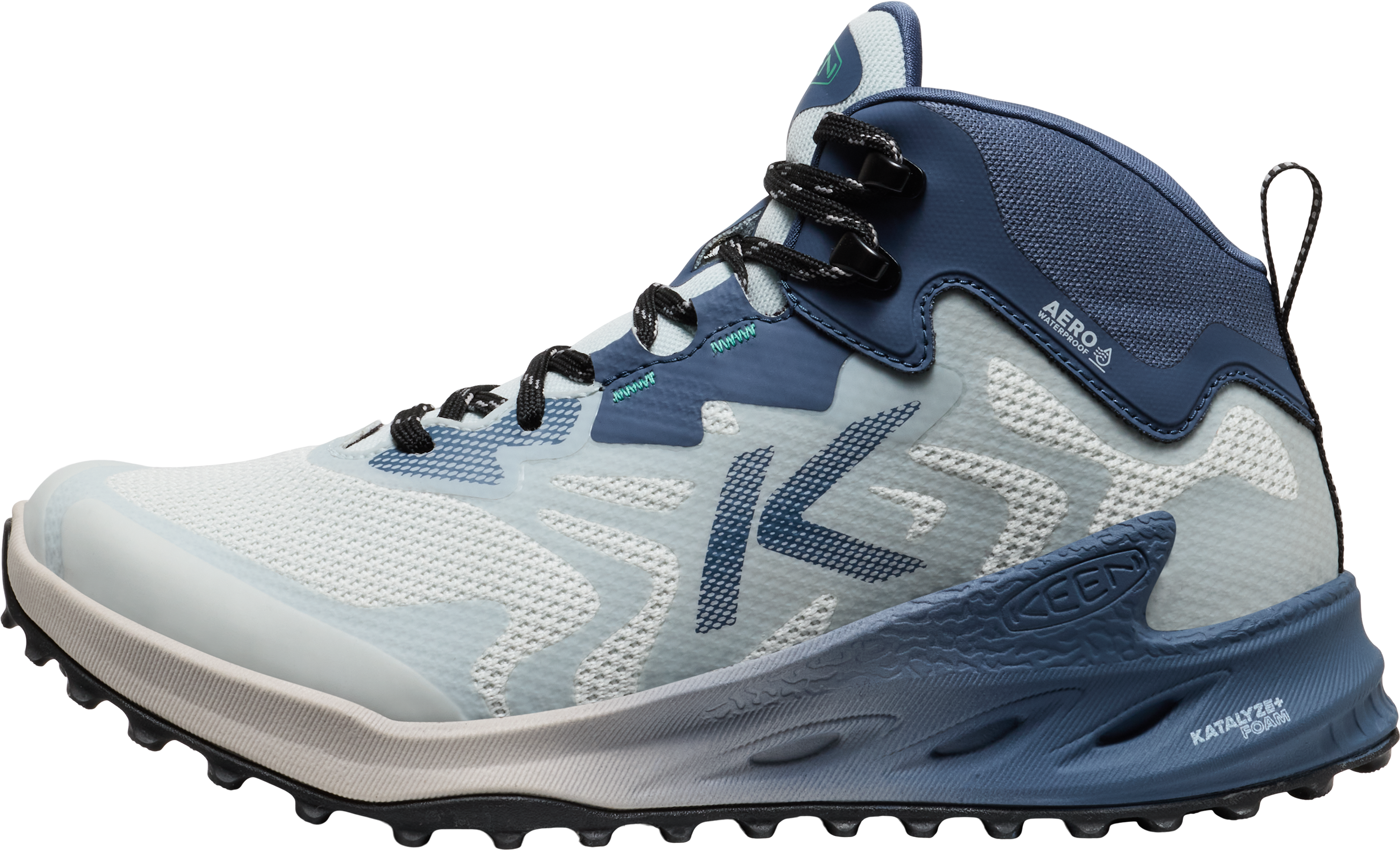 Outdoorschuh KEEN "ZIONIC NXT MID WP", Damen, Gr. 37,5, Synthetik, ballad blau, winter grün, Schuhe Outdoorschuh, wasserdicht ballad blau, winter grün 37,5, Synthetik