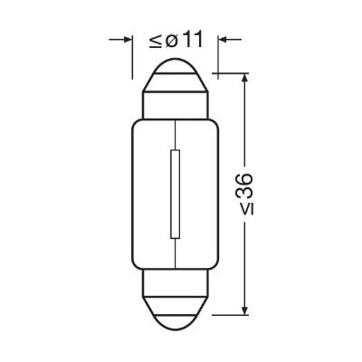 OSRAM Glühlampe, Positions-/Begrenzungsleuchte Original C5W 12V 5W 36mm Doppelblister 64182bl