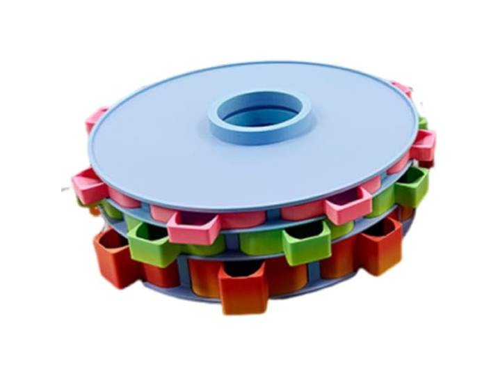Rotierendes Diamant-Kunstgemälde, Kunstwerk-Tablett, Organizer, 3D-Druck, Starker Kunststoff Leichtes Design Sortierfach Variablen Sortierbox für Diamant Malerei Schnellablage platzsparend (Blue)