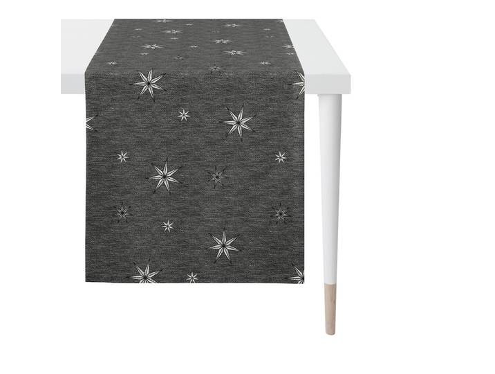 Chemin de table X-Mas Glam type A 46 x 135cm Noir/Anthracite