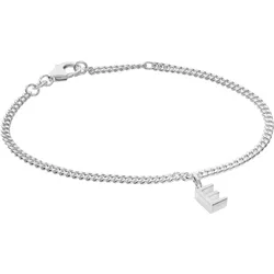 trendor 21590-E Mädchen-Armband mit Buchstabe E 925 Silber Rhodiniert