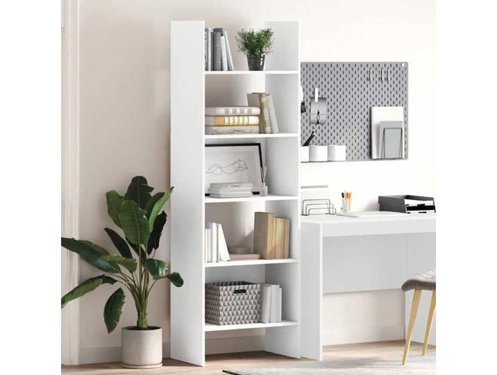 CLARENCE Vitrine salon/porte-livres - Bibliothèque Blanc 60x35x180 cm bois d'ingénierie EU907119