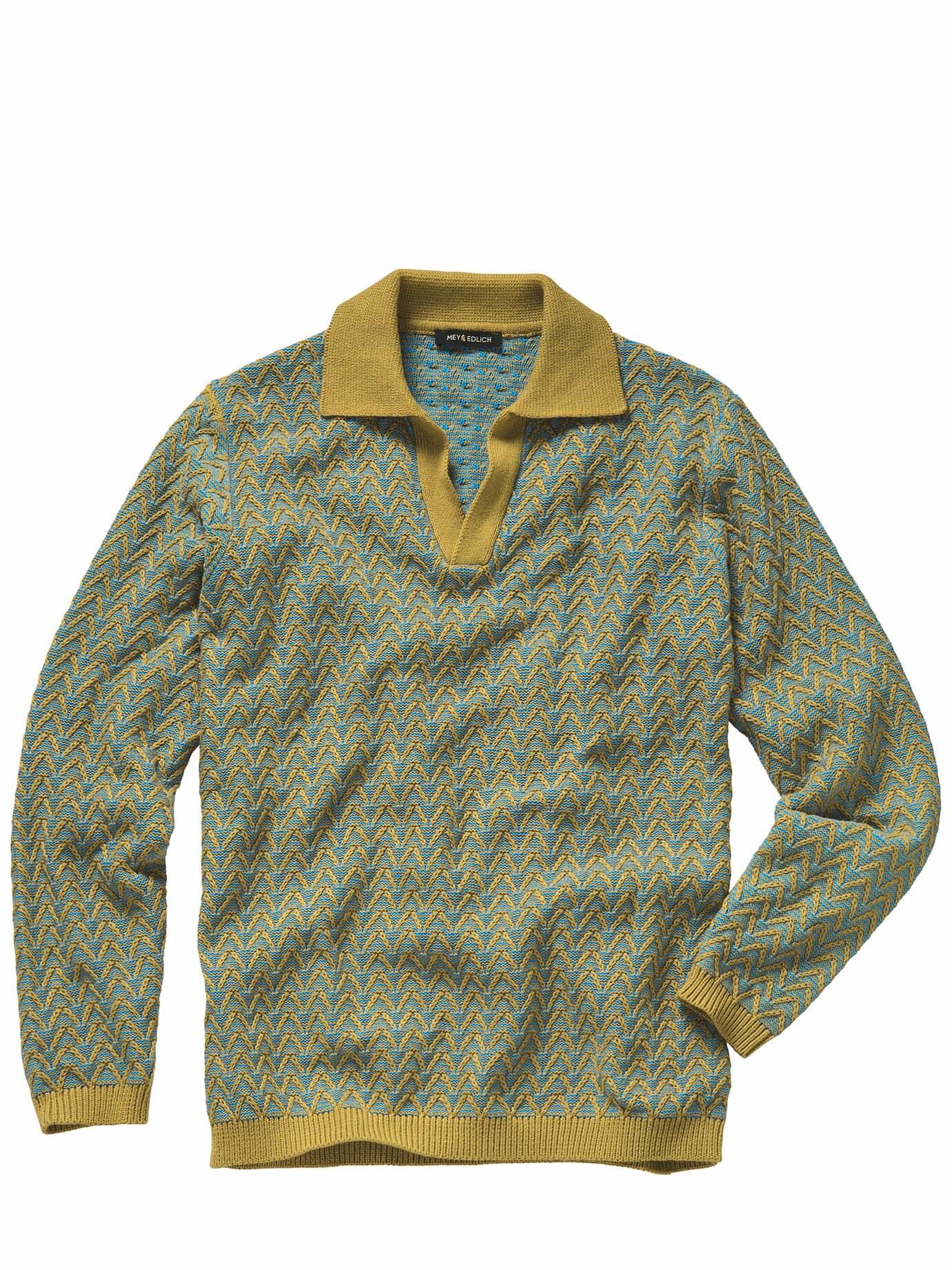 Mey & Edlich Herren Weizen-Polo Gelb 100 % Baumwolle