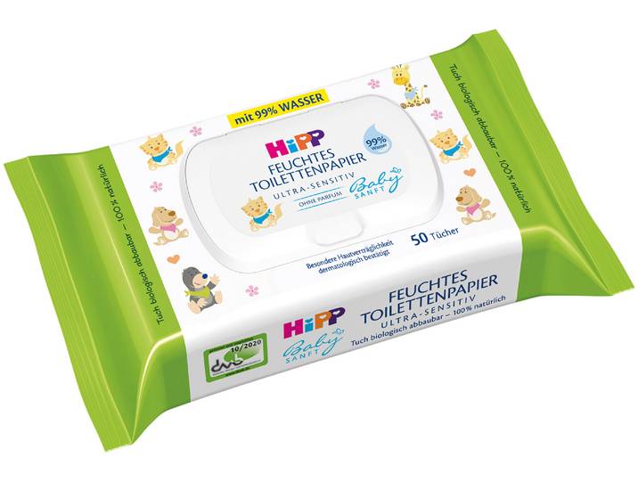 Hipp Feuchtes Toilettenpapier Ultra-Sensitiv 50 Stück