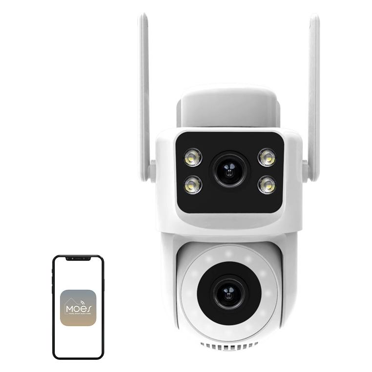 Moes WCM-Q29 8-MP-WLAN-IP-Kamera mit zwei Objektiven (2560 x 1440 Pixels) (WCM-Q29-MS)