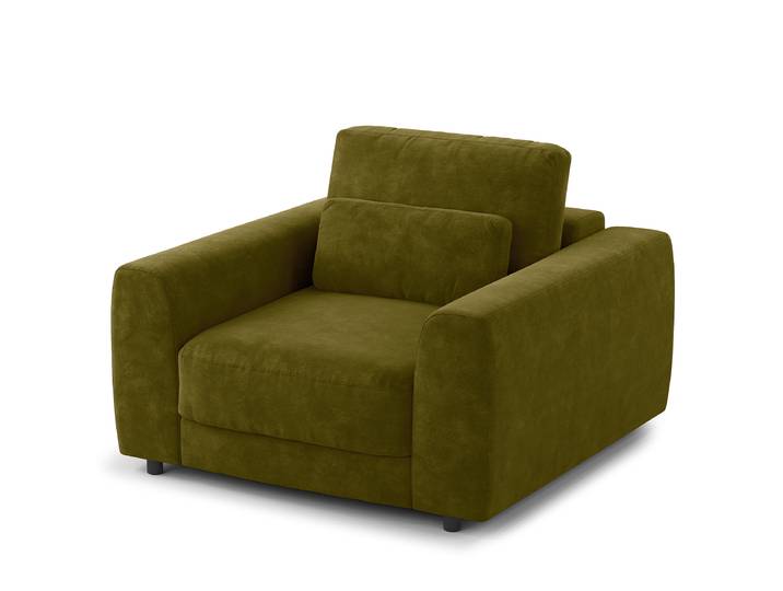 Fauteuil Vert/Vert Mousse Velours Vina 116 x 80 x 117cm
