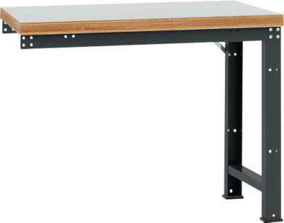 Manuflex Anbauwerkbank Profi Standard, Tischplatte Kunststoff, 1250 x 700 mm, anthrazit