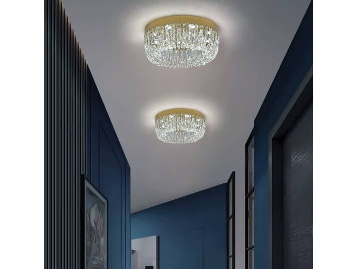 Lustre en cristal de luxe moderne décoration maison salon chambre plafonnier Led or Lustre Design luminaire