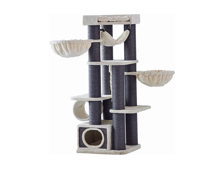 Kratzbaum NOBBY Kratzbaum Chilo cream , silber (silberfarben), B:60cm H:165cm T:60cm, Sisal, Kratzbäume, Kratzbaum