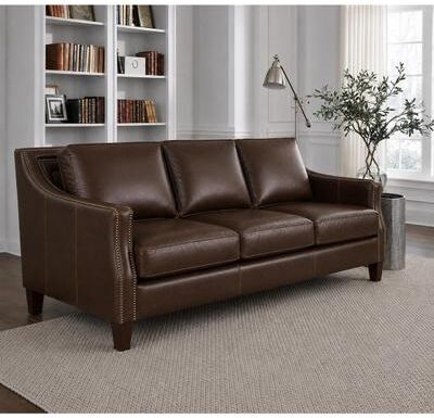 Essex Top Grain Leather Upholstered Vintage Sofa