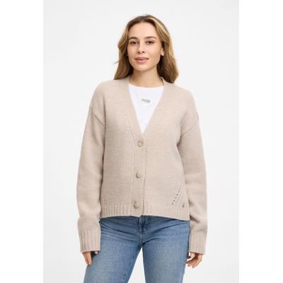 Cardigan FRIEDA & FREDDIES "Frieda & Freddies Strickjacke", Damen, Gr. 40, beige (champagne), 100% Wolle, Strickjacken