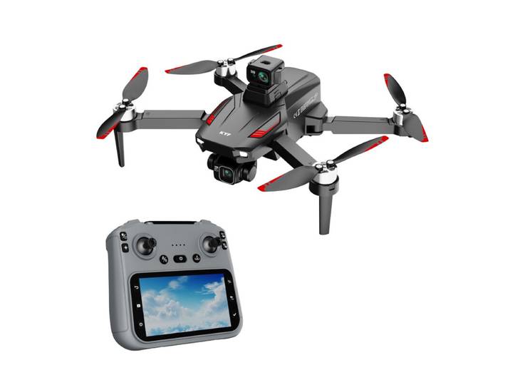 KYF Drone d’inspection 5G/4G avec télécommande écran 4,5 pouces + tapis d’atterrissage + 2 batteries + mallette de transport