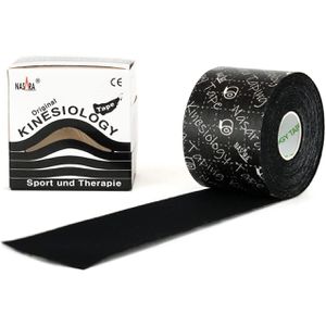 Nasara Kinesio-Tape Original, schwarz, 5m x 5cm, wasserfest, elastisch