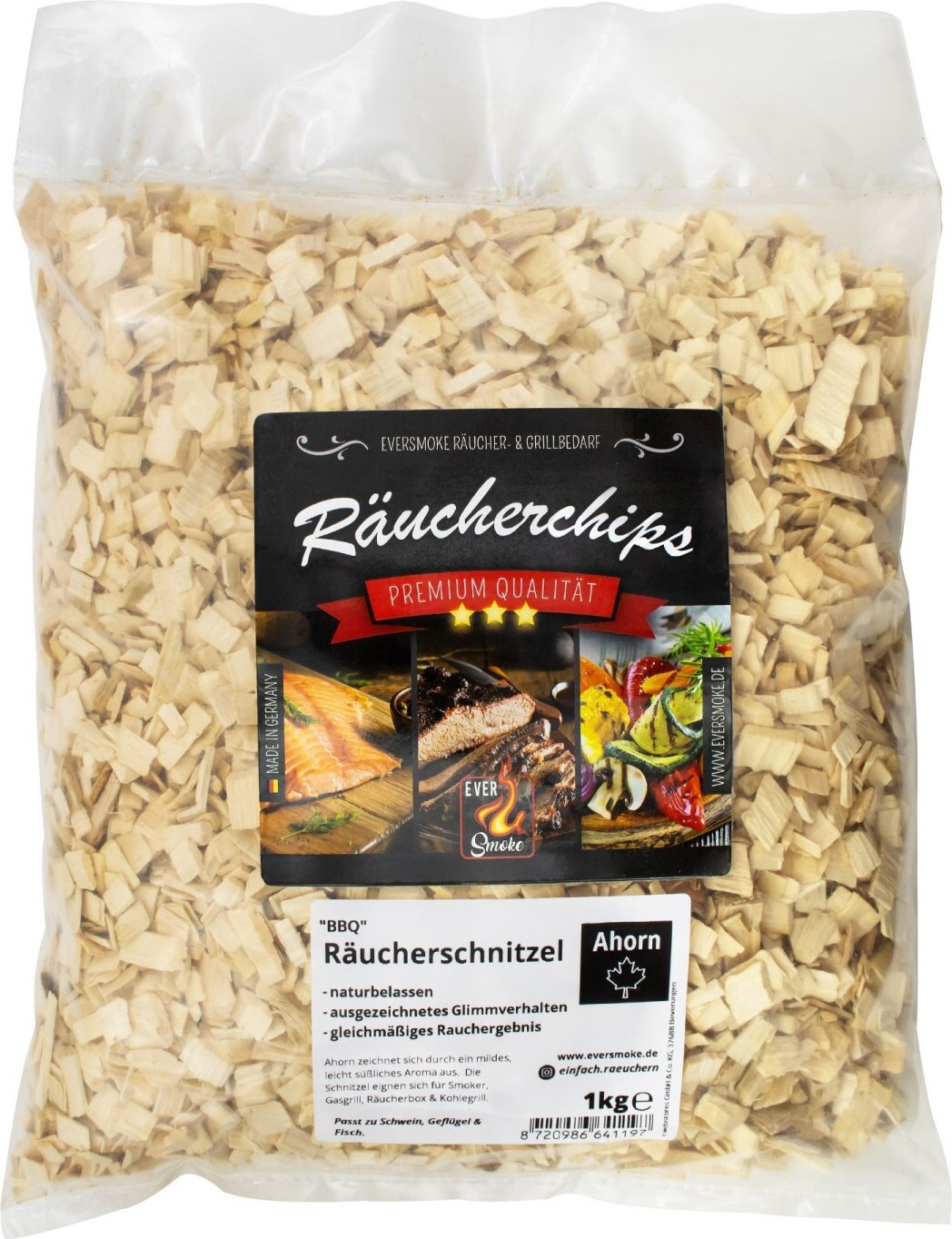 Eversmoke Premium BBQ gerookte esdoorn-schnitzel, 1 kg